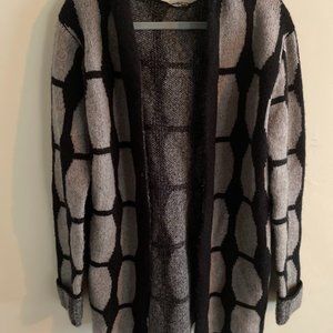John Fashion Gray and Black Patterned Cardigan Size Large